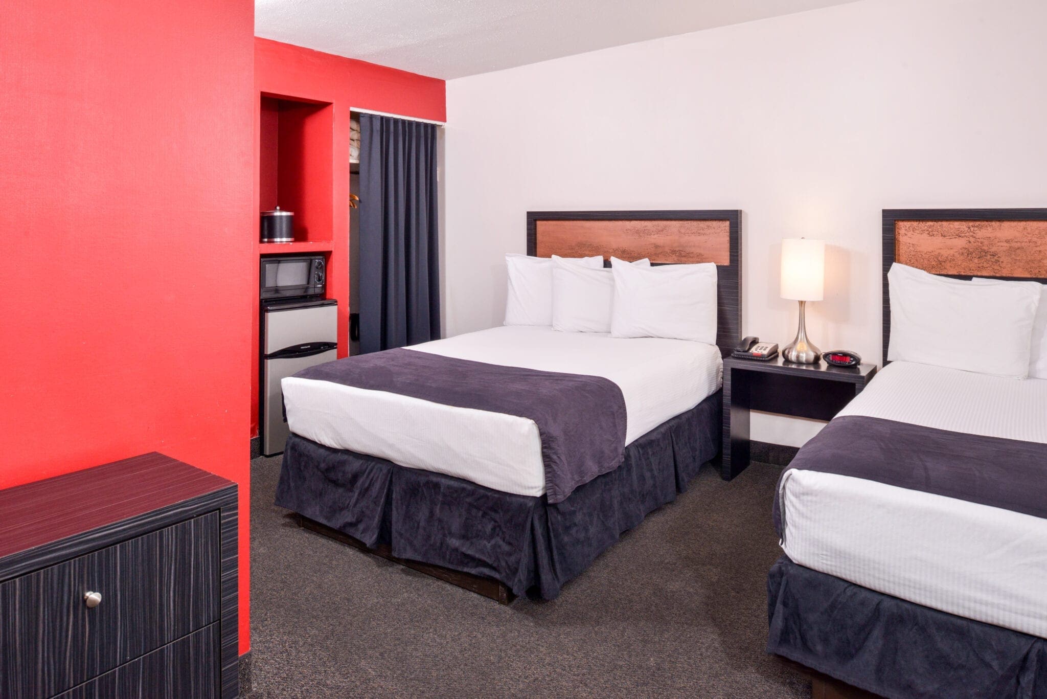Ruby Hotel's Two Full-Size Beds room features two full-size beds and will accommodate up to 4 adults.
